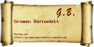 Gromen Bernadett névjegykártya